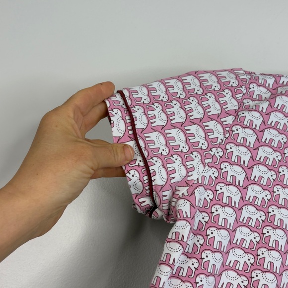 Roller Rabbit Hathi Polo Pajamas Womens XS Pink White Elephant Short Sleeve Pjs - Picture 5 of 16